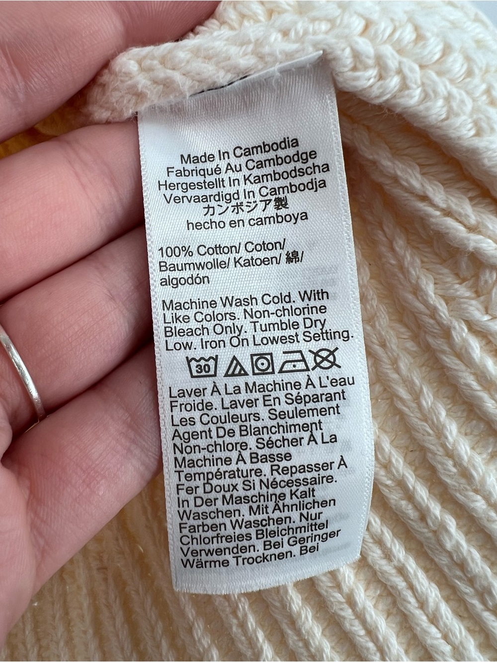 J. Crew Heritage Cotton Fisherman Crewneck Sweater Antique White CG684 - Picture 6 of 7